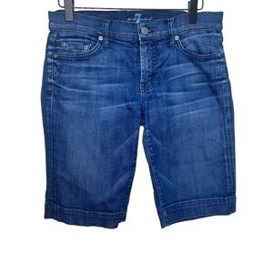 7 For All Mankind Blue Denim Shorts Size 28